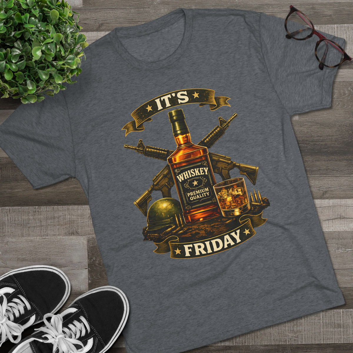 It's Friday Whiskey Tee — FUBAR Military Graphic T‑Shirt