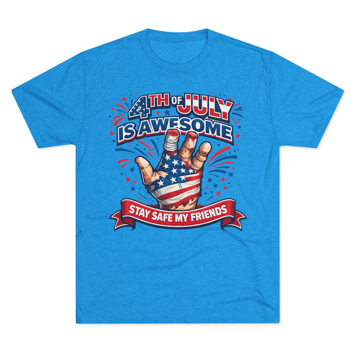 "4th of July Is Awesome" Patriotic Fireworks Shirt (Back: FUBAR)