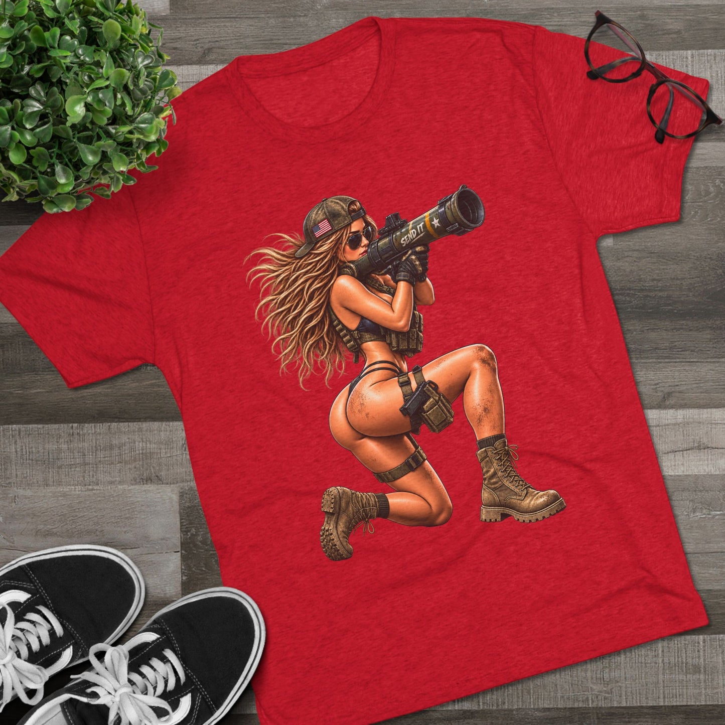 FUBAR Tactical Pin-Up Tee — Rocket Launcher Girl Graphic T-Shirt