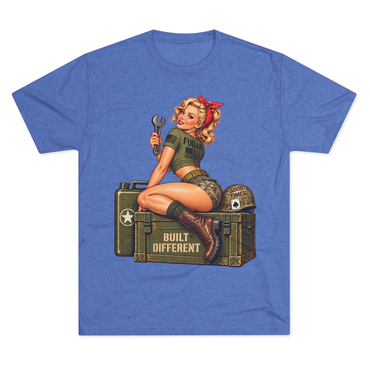 “Built Different” Pin up-Military Shirt