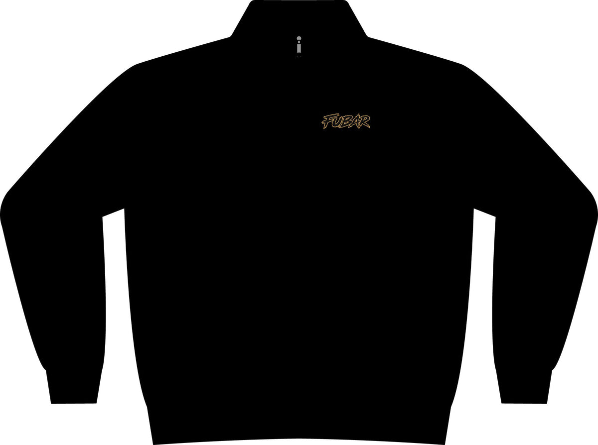 Quarter-Zip Fleece Sweatshirt — Minimal 'FUBAR' Chest Logo