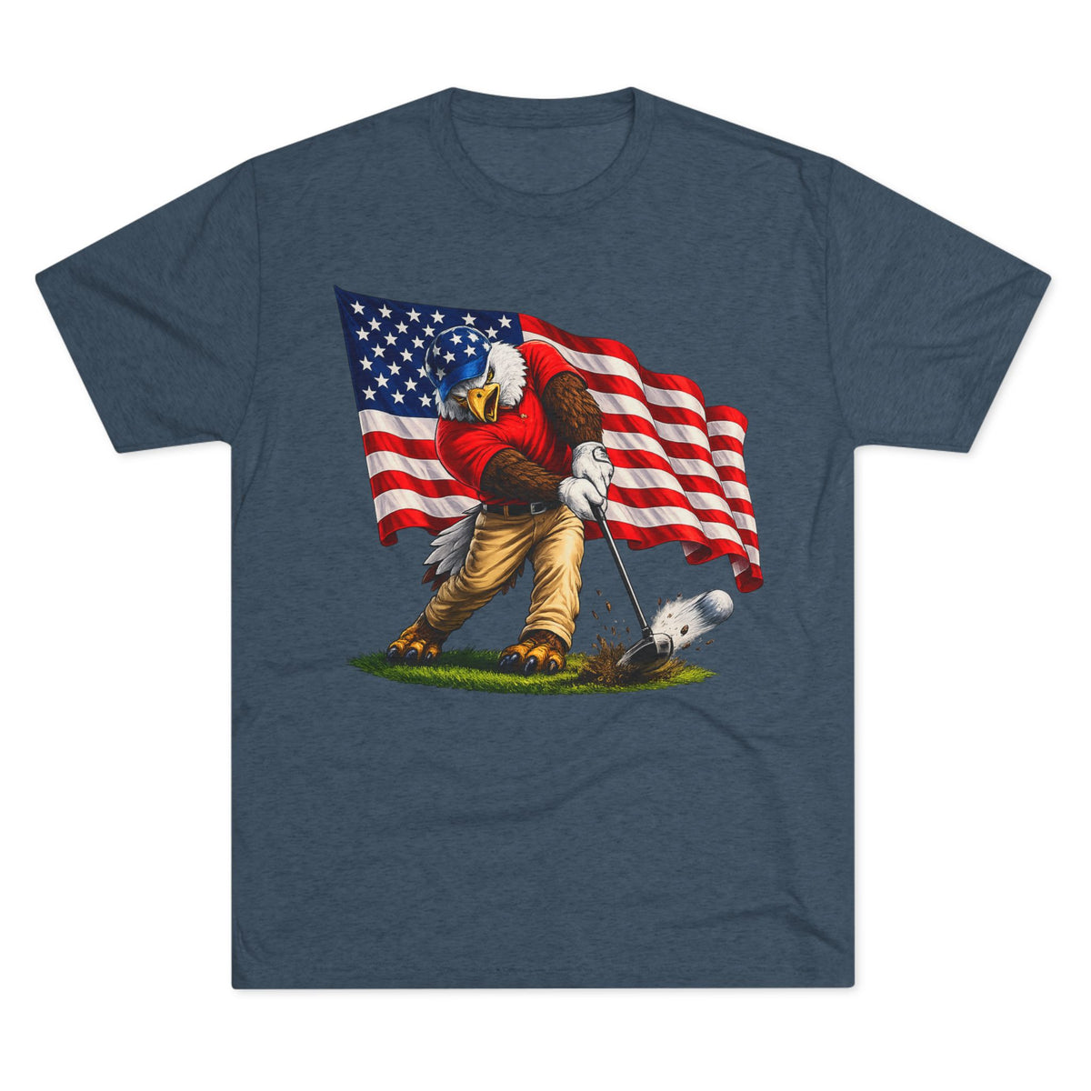 Eagle Swinging with American Flag