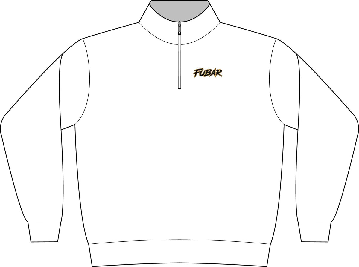 Quarter-Zip Fleece Sweatshirt — Minimal 'FUBAR' Chest Logo