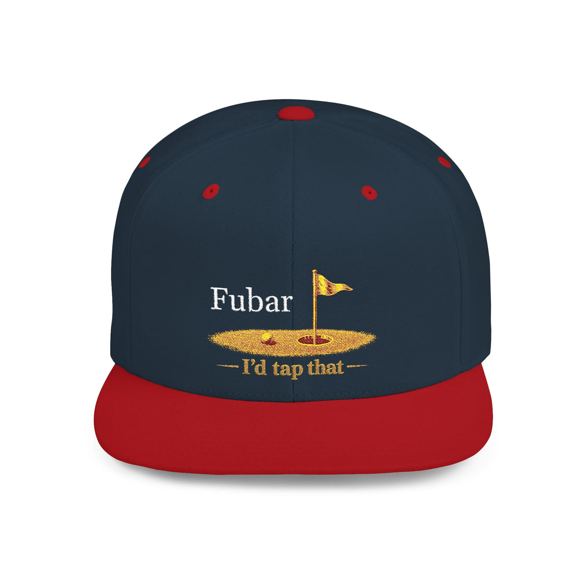 Golf Snapback Hat — Embroidered Flag & "I’d Tap That" Design