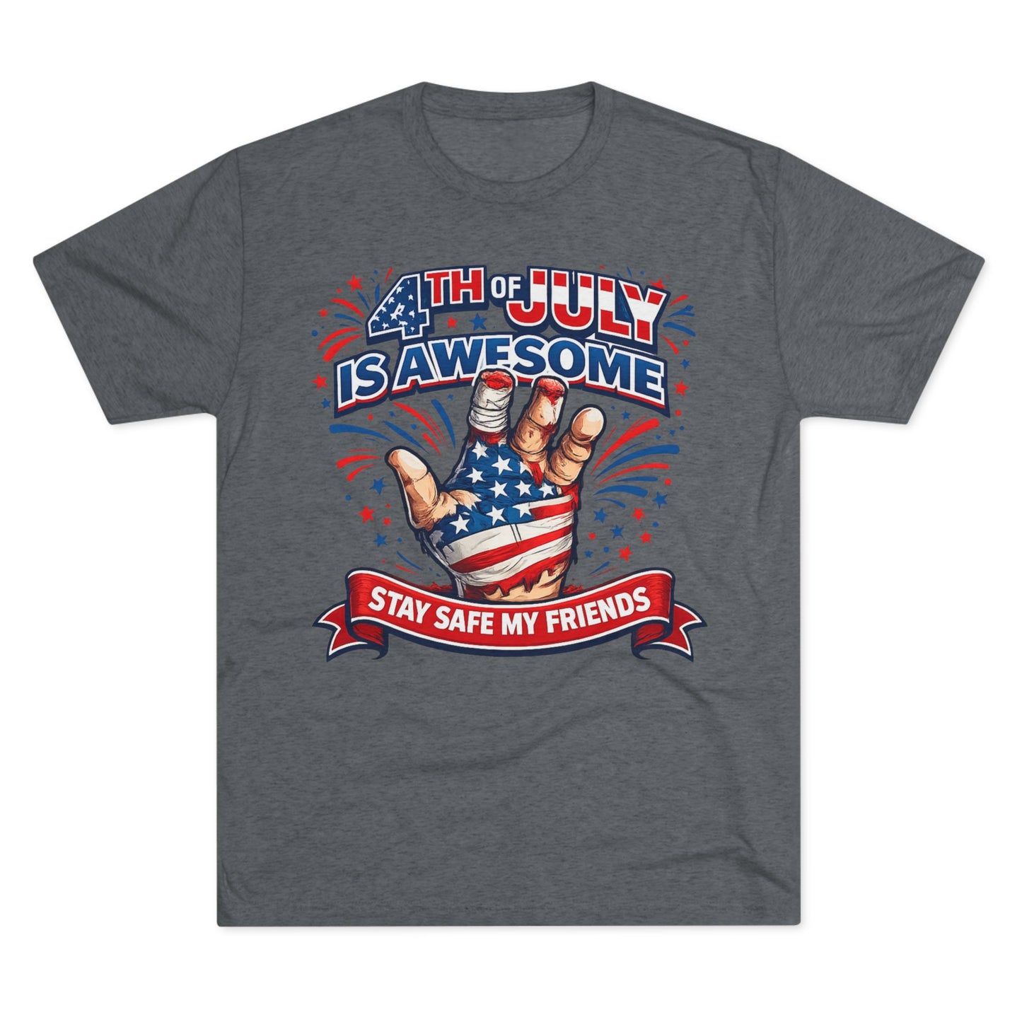 "4th of July Is Awesome" Patriotic Fireworks Shirt (Back: FUBAR)