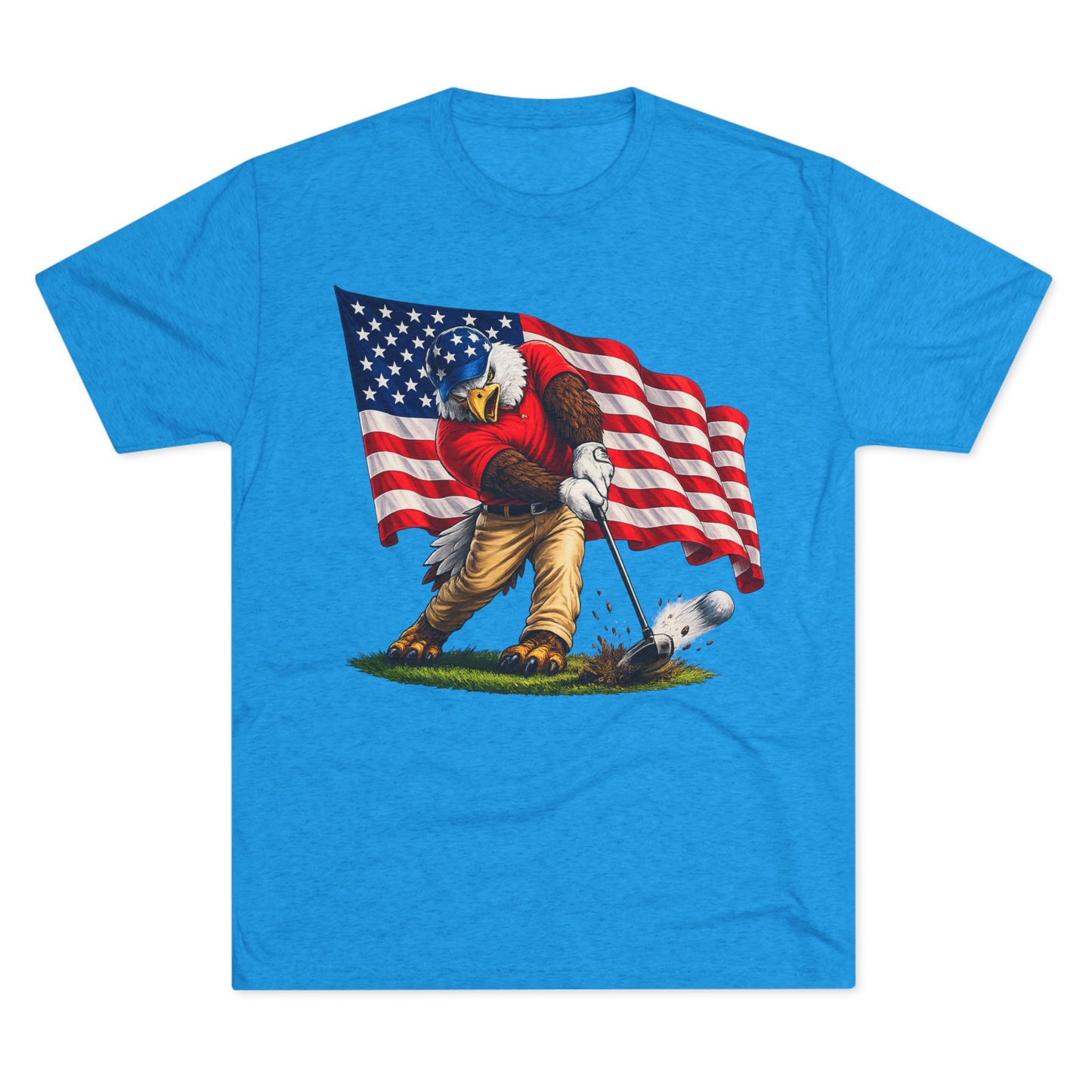 Eagle Swinging with American Flag