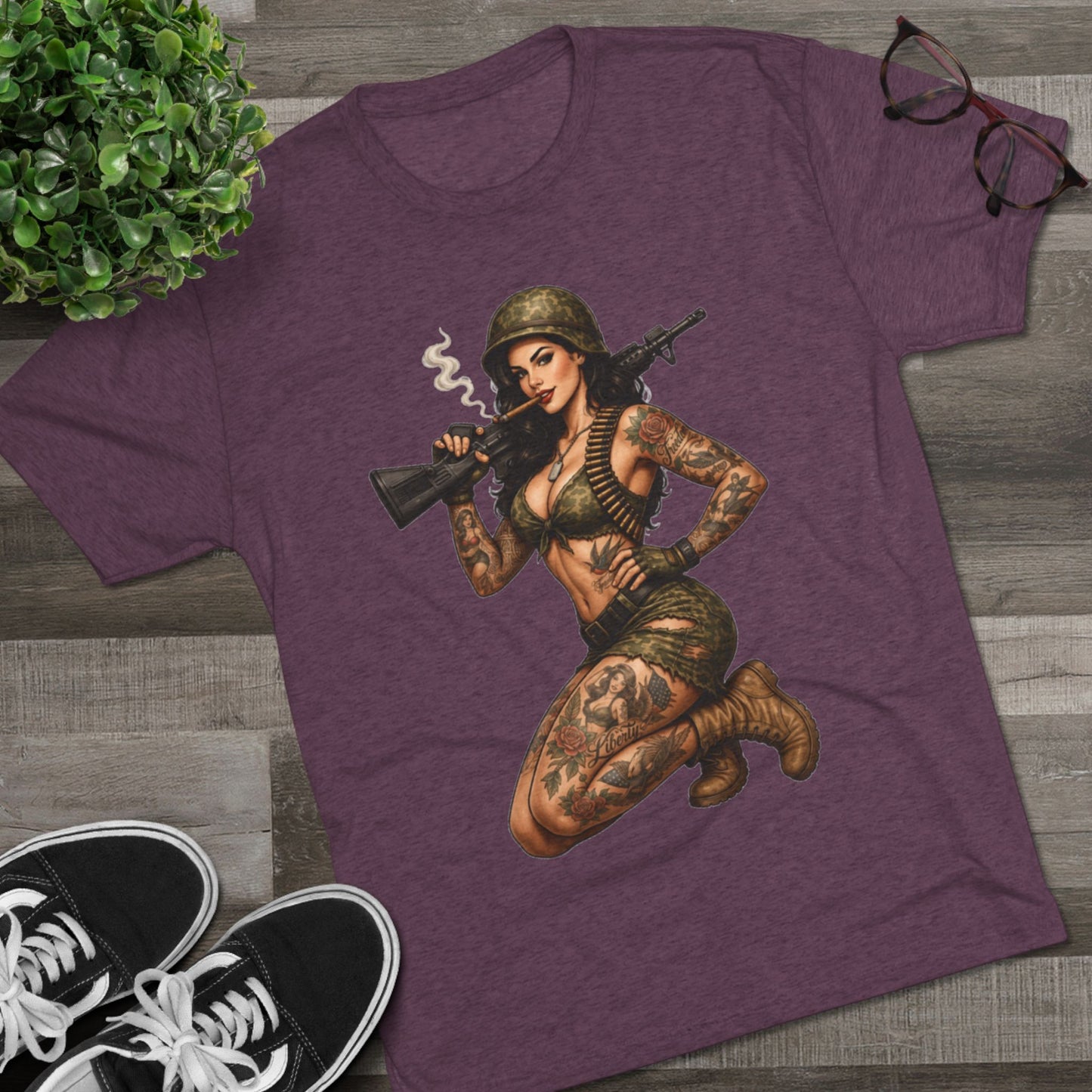 Tattooed Pin-Up Soldier (T-Shirt)
