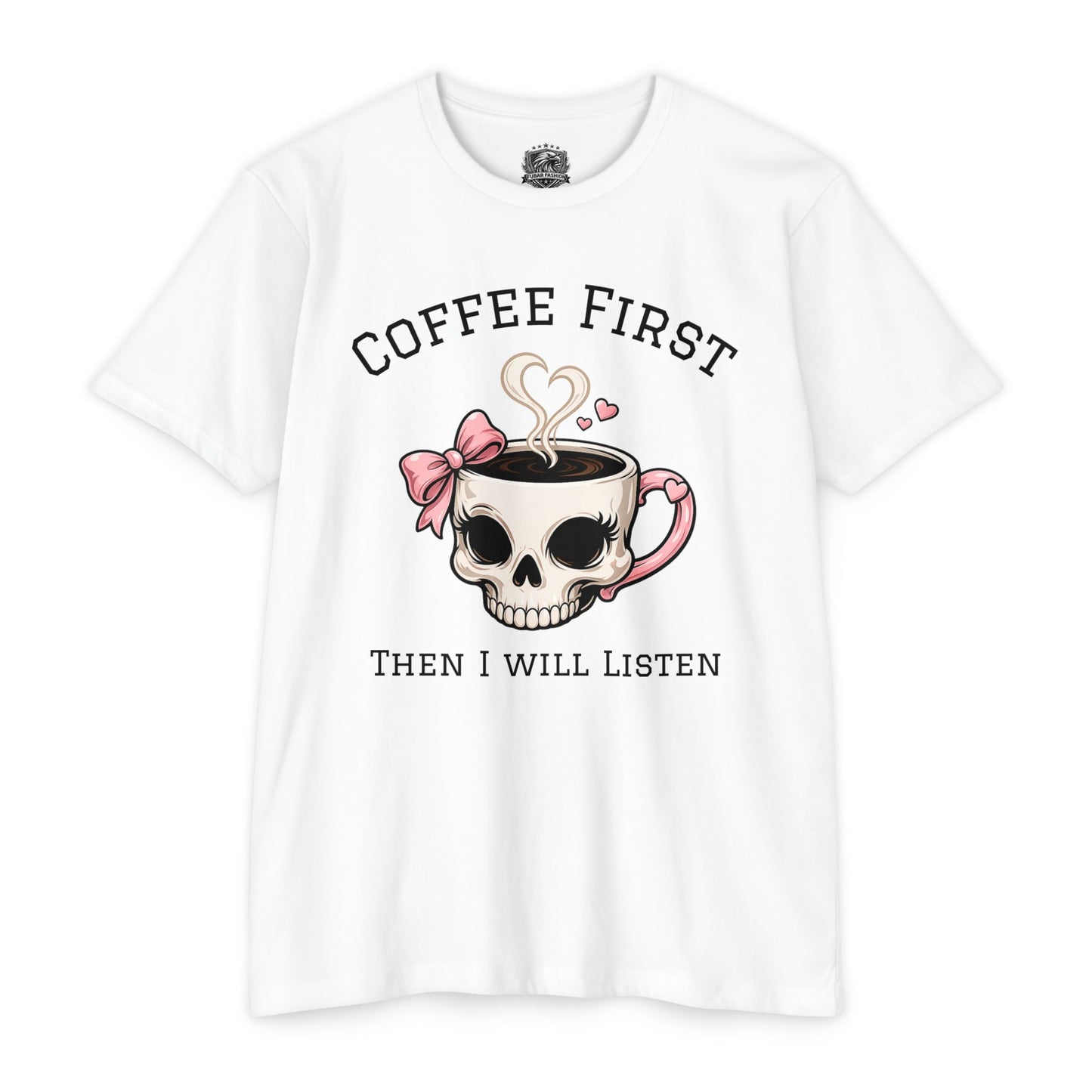 Women's Coffee First Skull Tee (t-shirt)