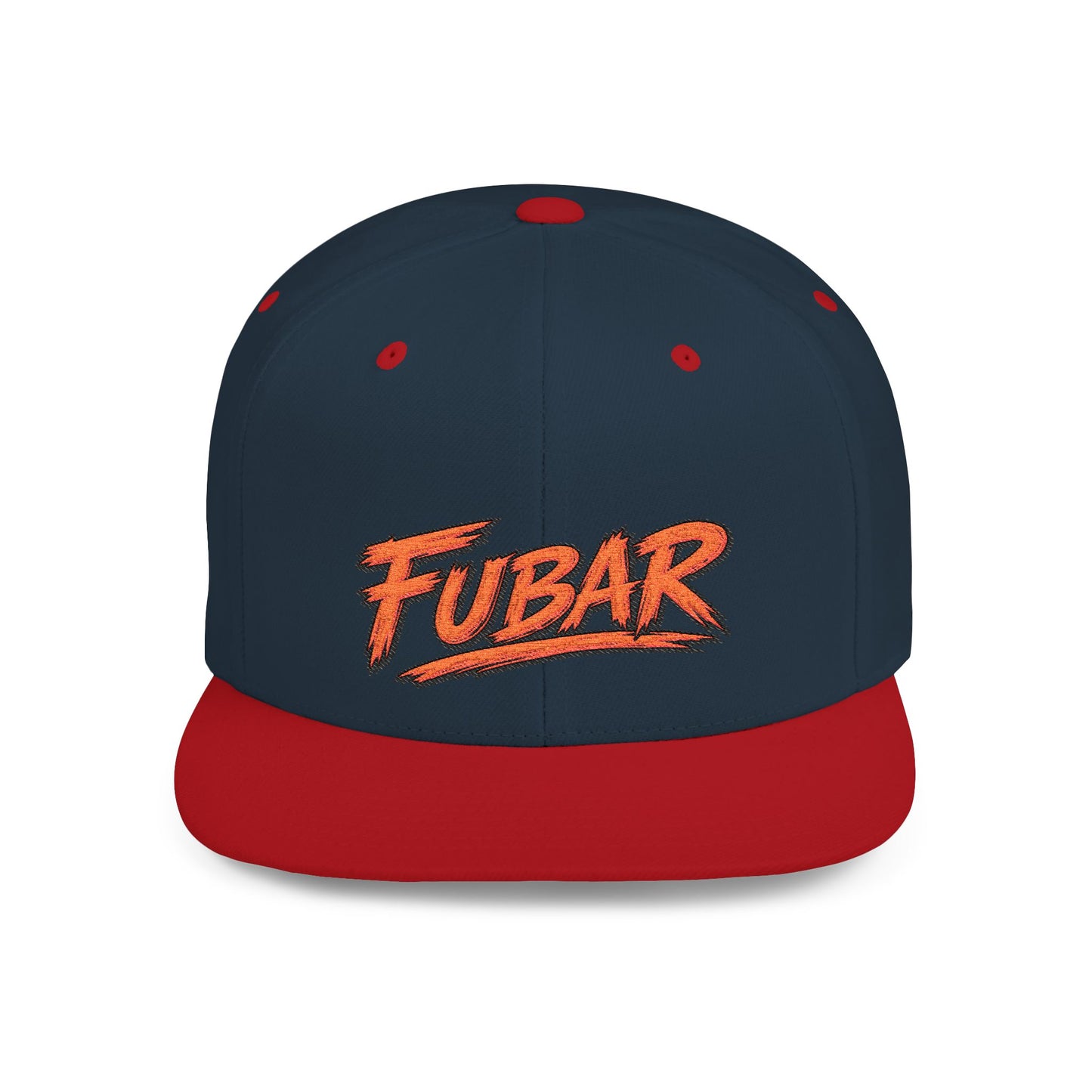 Snapback Hat — Retro 'FUBAR' Graphic Flat Bill Cap
