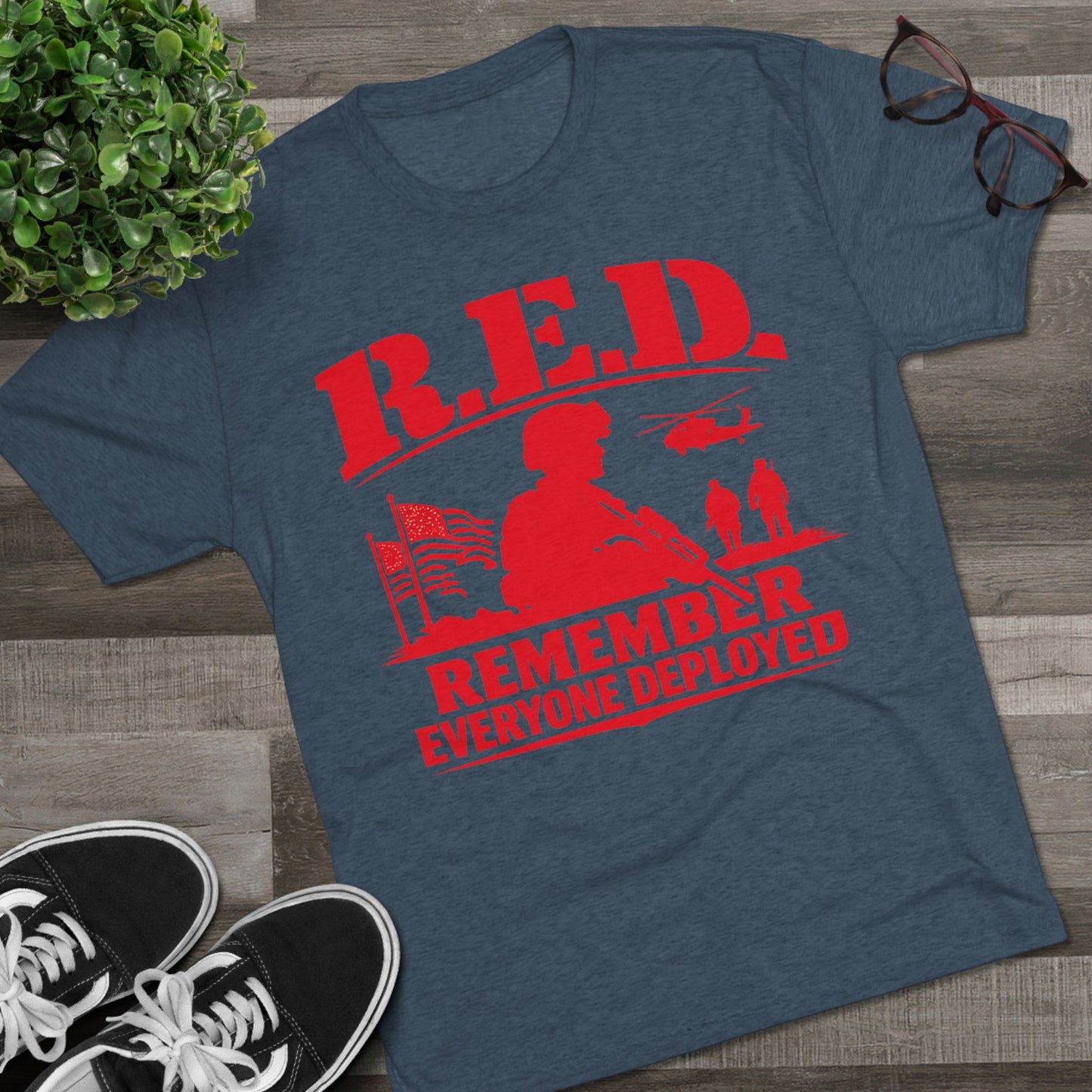 Remember Everyone Deployed (R.E.D.) Tee — FUBAR Badge Back