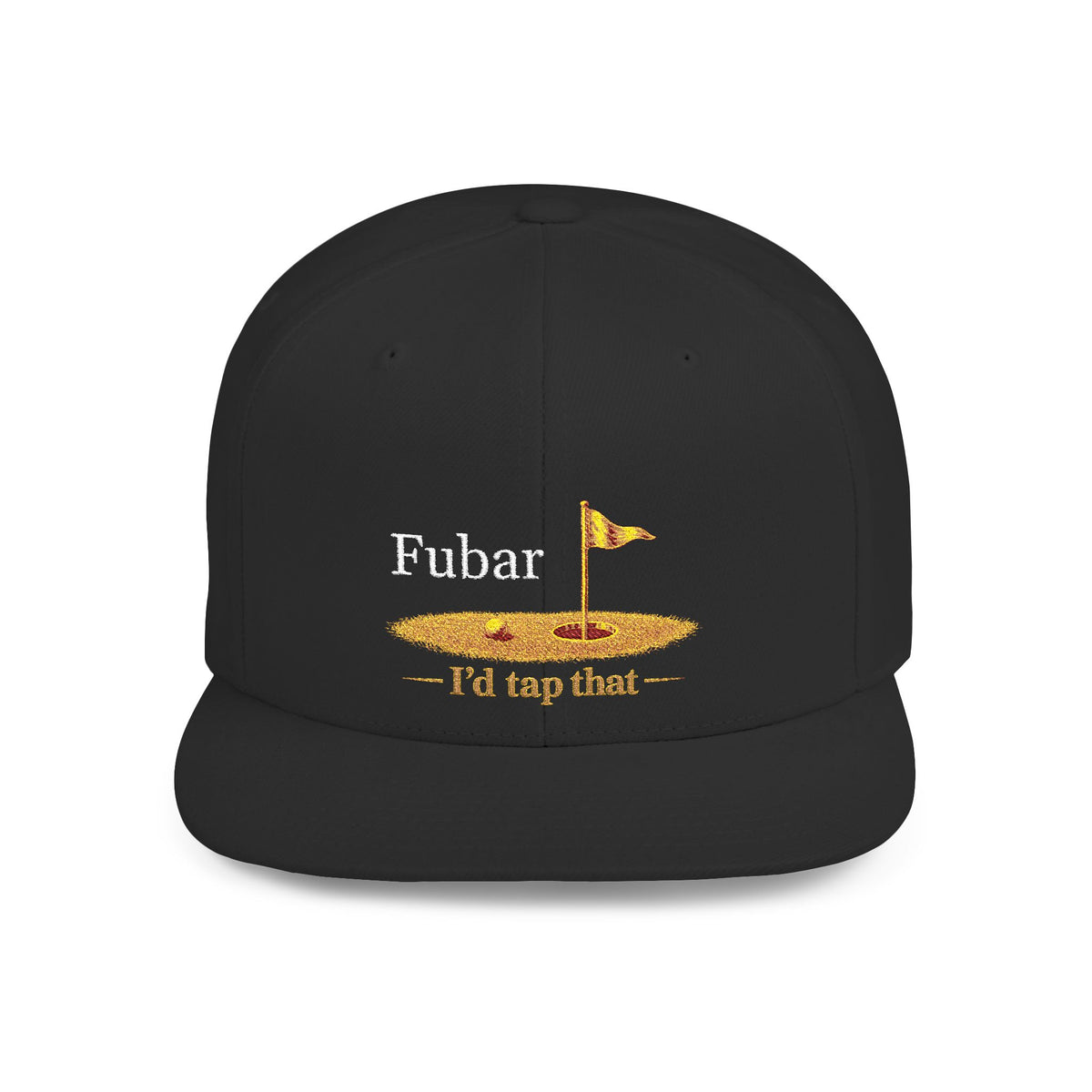 Golf Snapback Hat — Embroidered Flag & "I’d Tap That" Design
