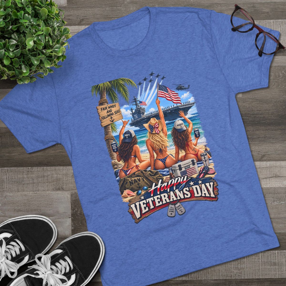Veterans Day Beach Party T-Shirt (Ship)