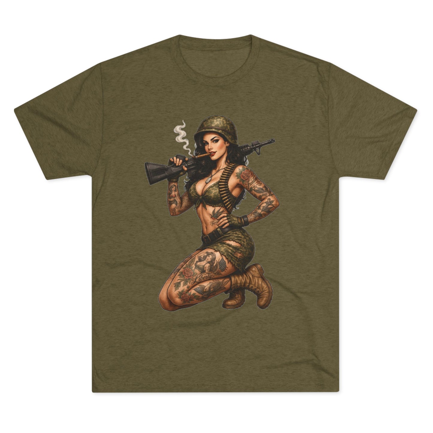 Tattooed Pin-Up Soldier (T-Shirt)