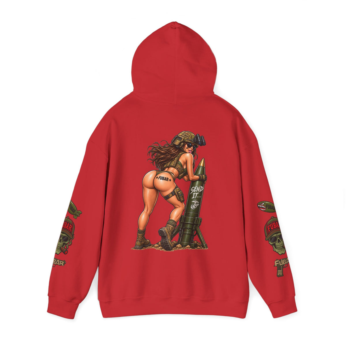 FUBAR Fashion Hoodie — Pin-Up Bomber Girl Graphic Pullover