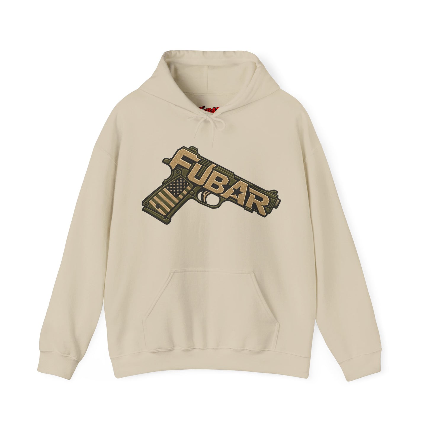 Military-Inspired Gun Graphic Pullover