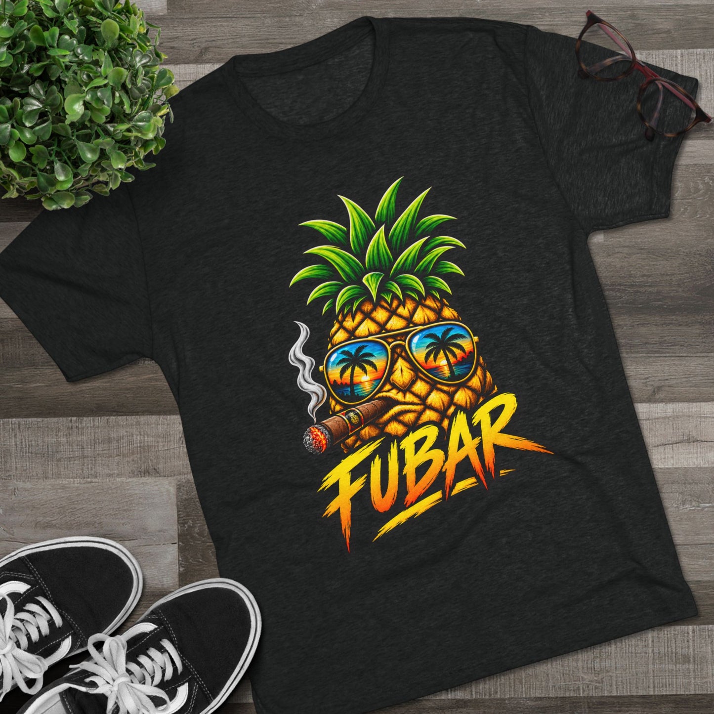 FUBAR Pineapple T-Shirt — Tropical Sunglasses Graphic Tee
