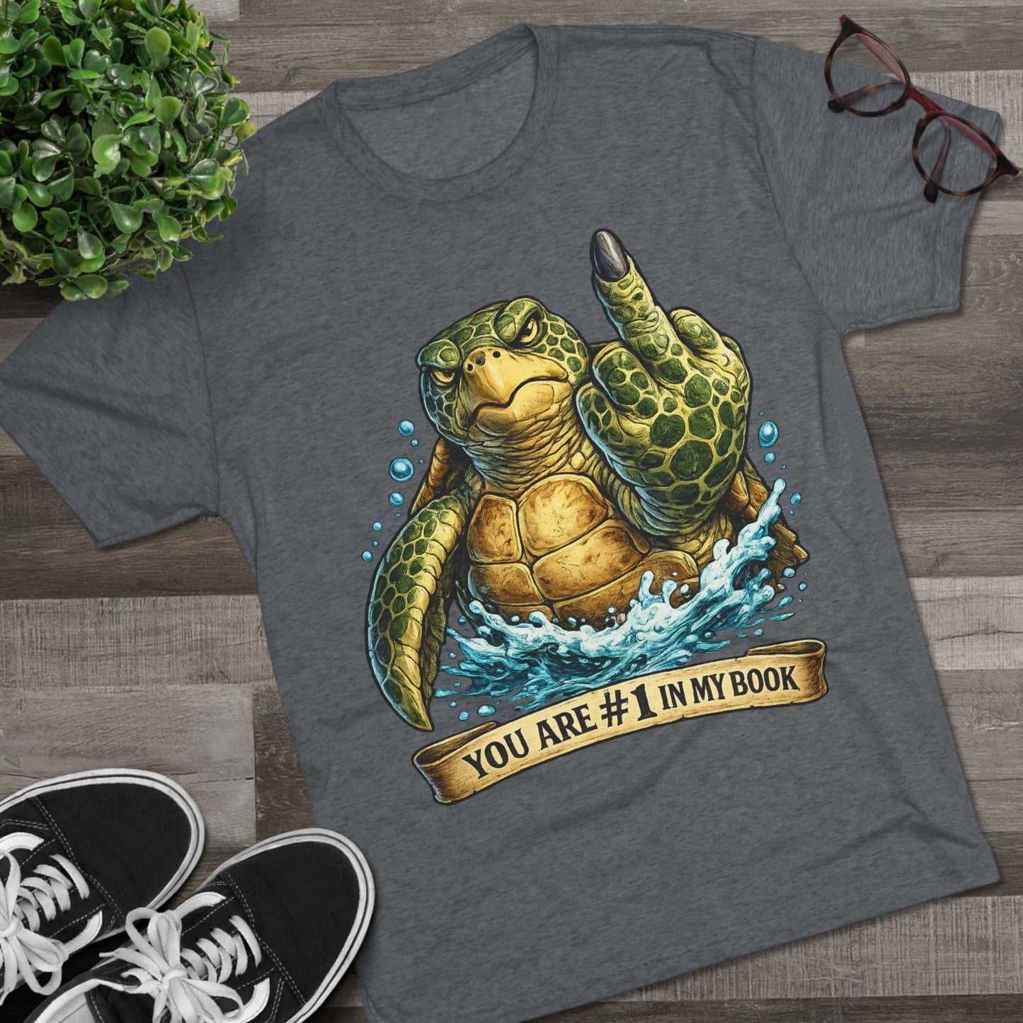 Sea Turtle Middle Finger Graphic Tee — "You Are #1 in My Book"