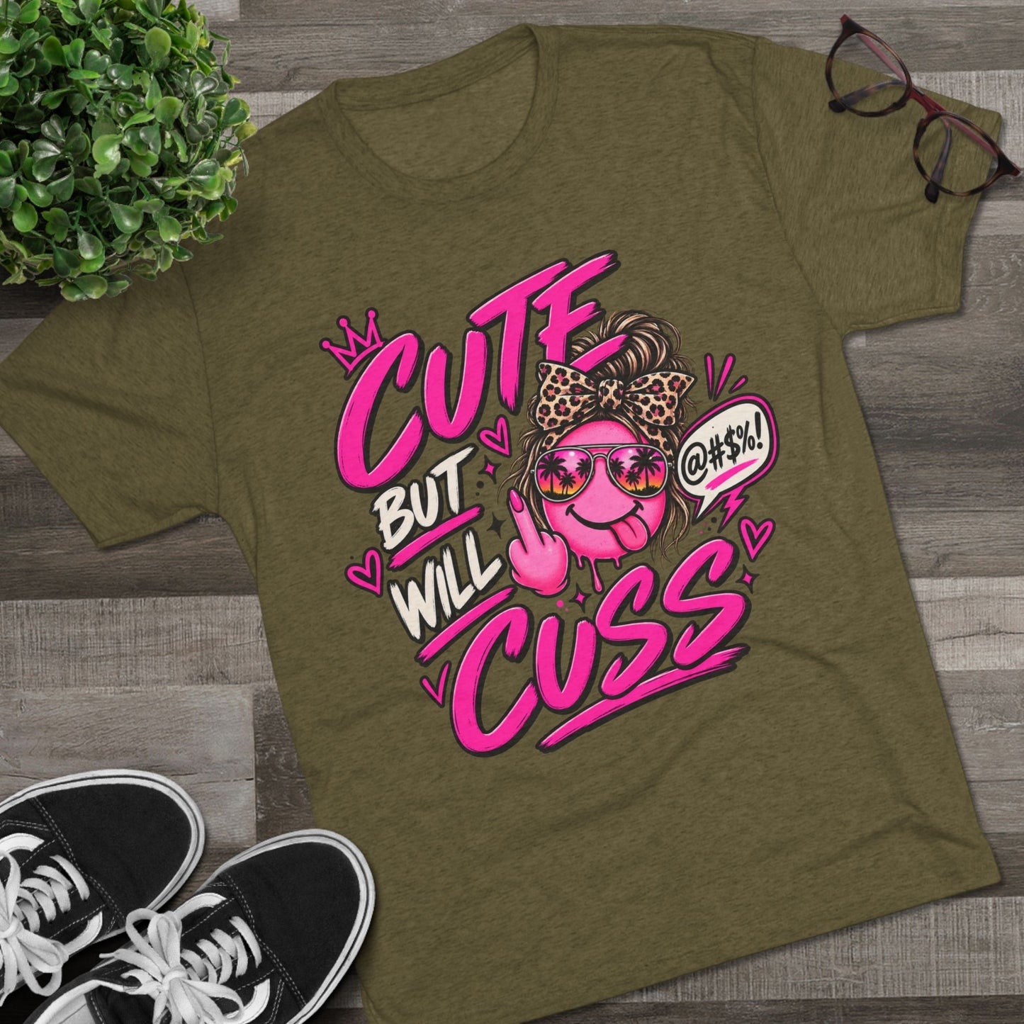Women's  Cute But Will Cuss Graphic Tee