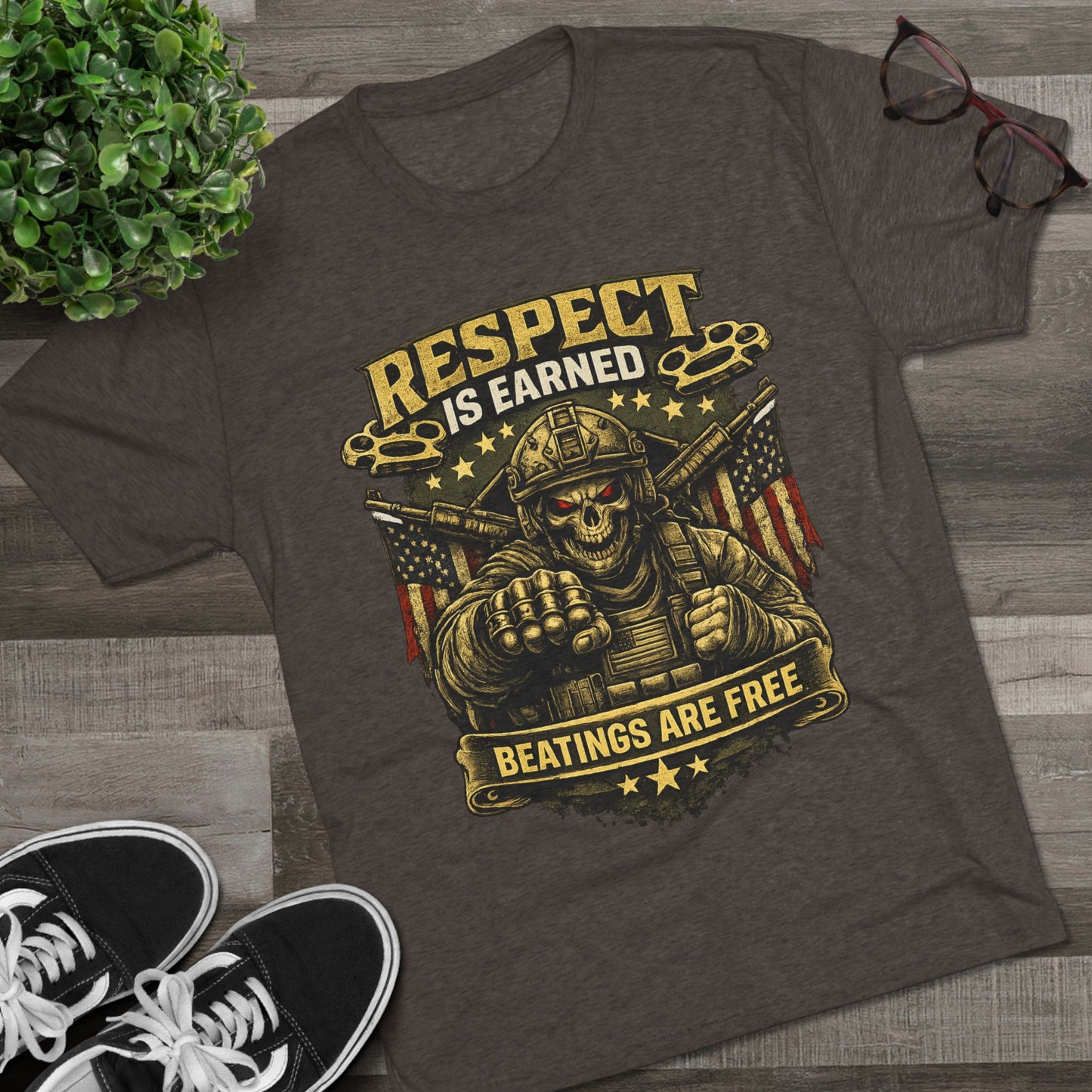 Respect Is Earned Military Skull T-Shirt