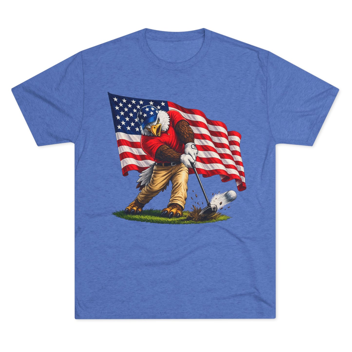 Eagle Swinging with American Flag