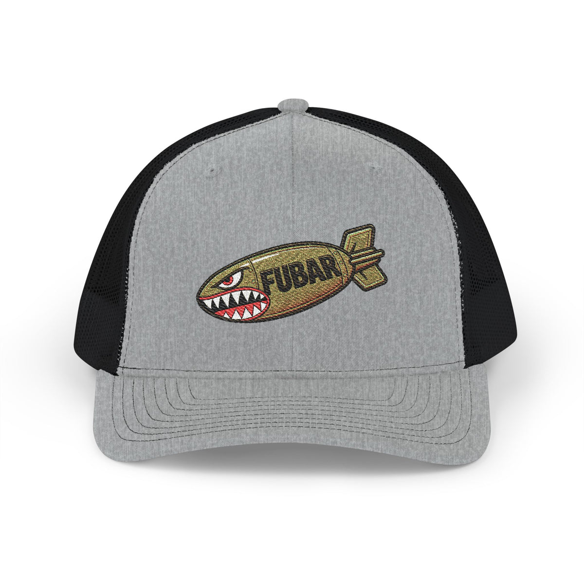 Richardson Trucker Cap — Shark Bomb Snapback (Embroidered)