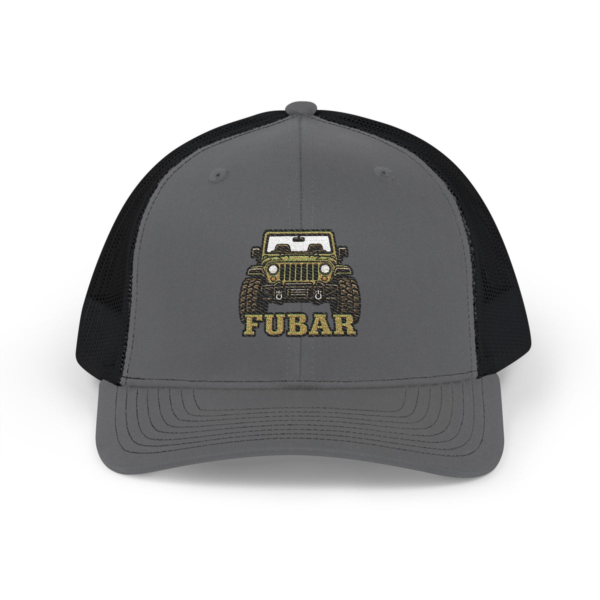 Richardson FUBAR Camo Jeep Trucker Cap — (Embroidered)