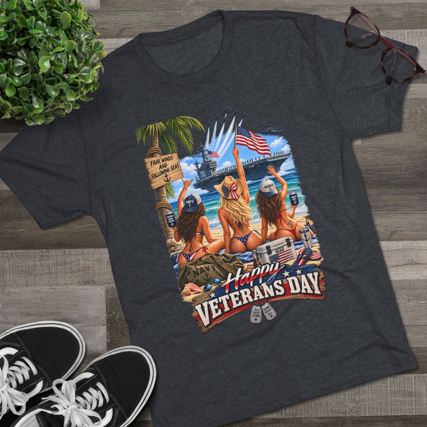 Veterans Day Beach Party T-Shirt (Ship)