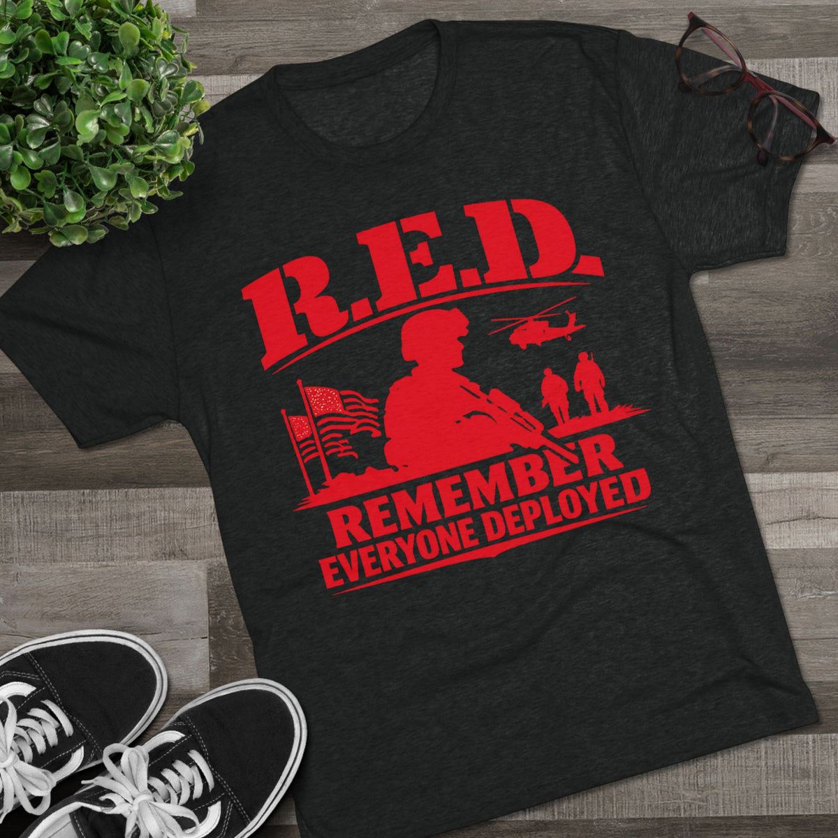 Remember Everyone Deployed (R.E.D.) Tee — FUBAR Badge Back