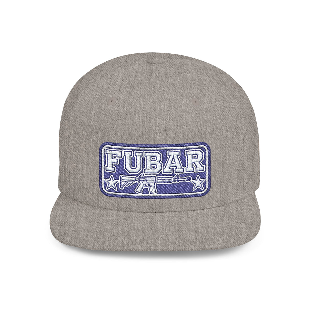 FUBAR Flat Bill Snapback Hat — Retro Embroidered Logo Cap