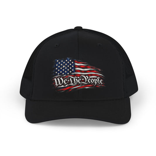We The People American Flag Trucker Cap (Direct-To-Film, Curved-Visor))