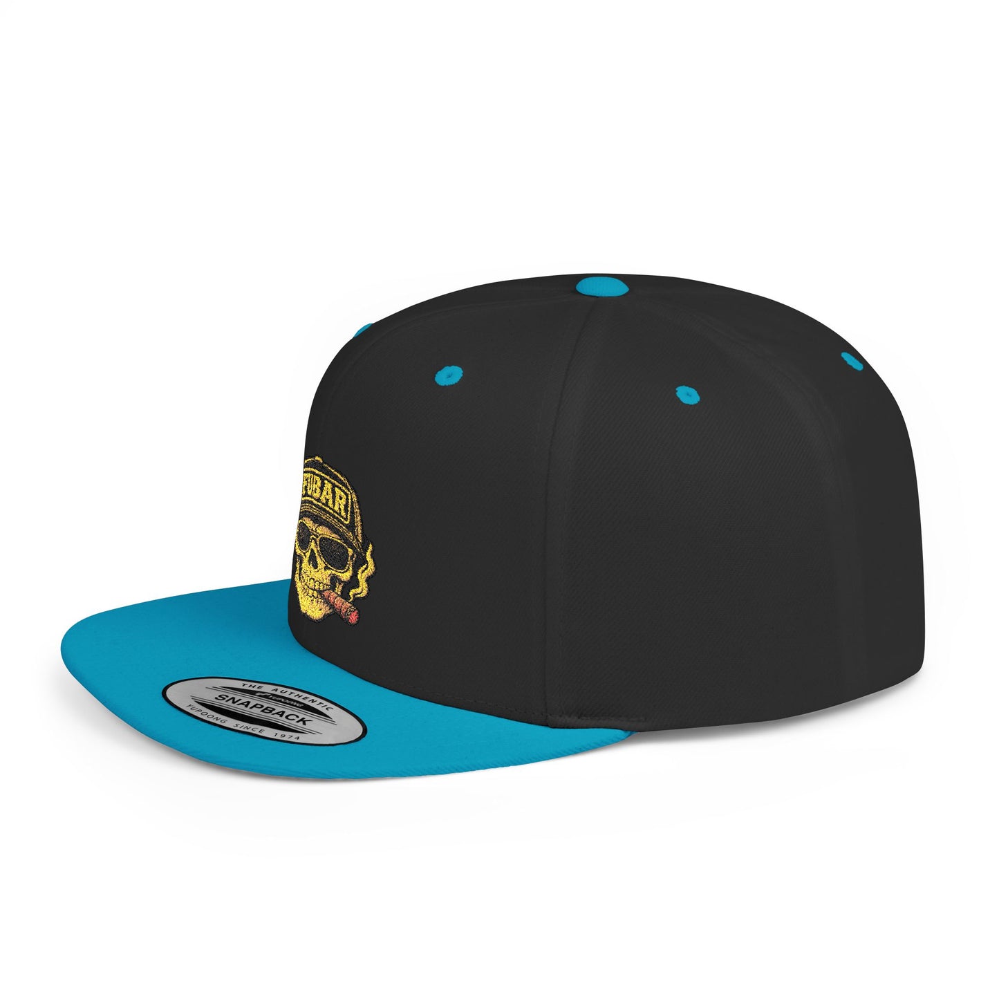 FUBAR Skull Snapback Hat - Flat Bill Embroidered Cap