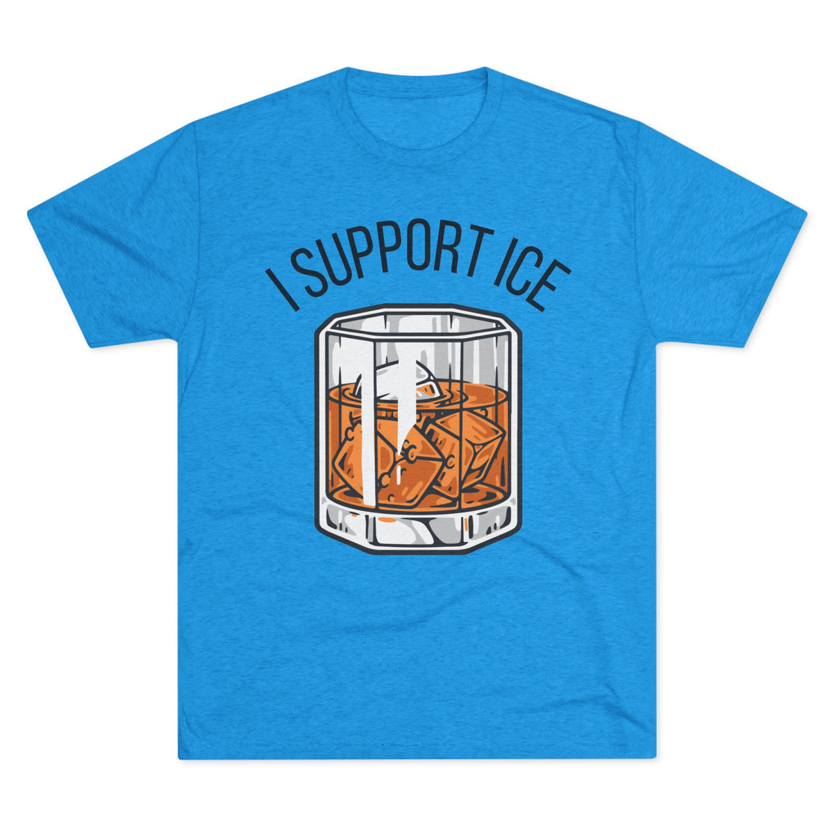 Support Ice Whiskey T-Shirt — I.C.E. Bar Glass Cocktail Tee
