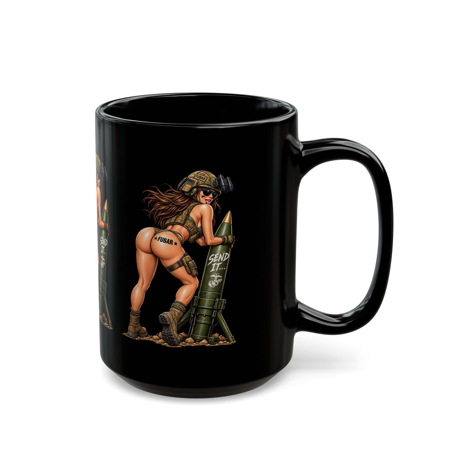 'Send It' Military Bombshell Coffee Cup (11oz & 15oz)
