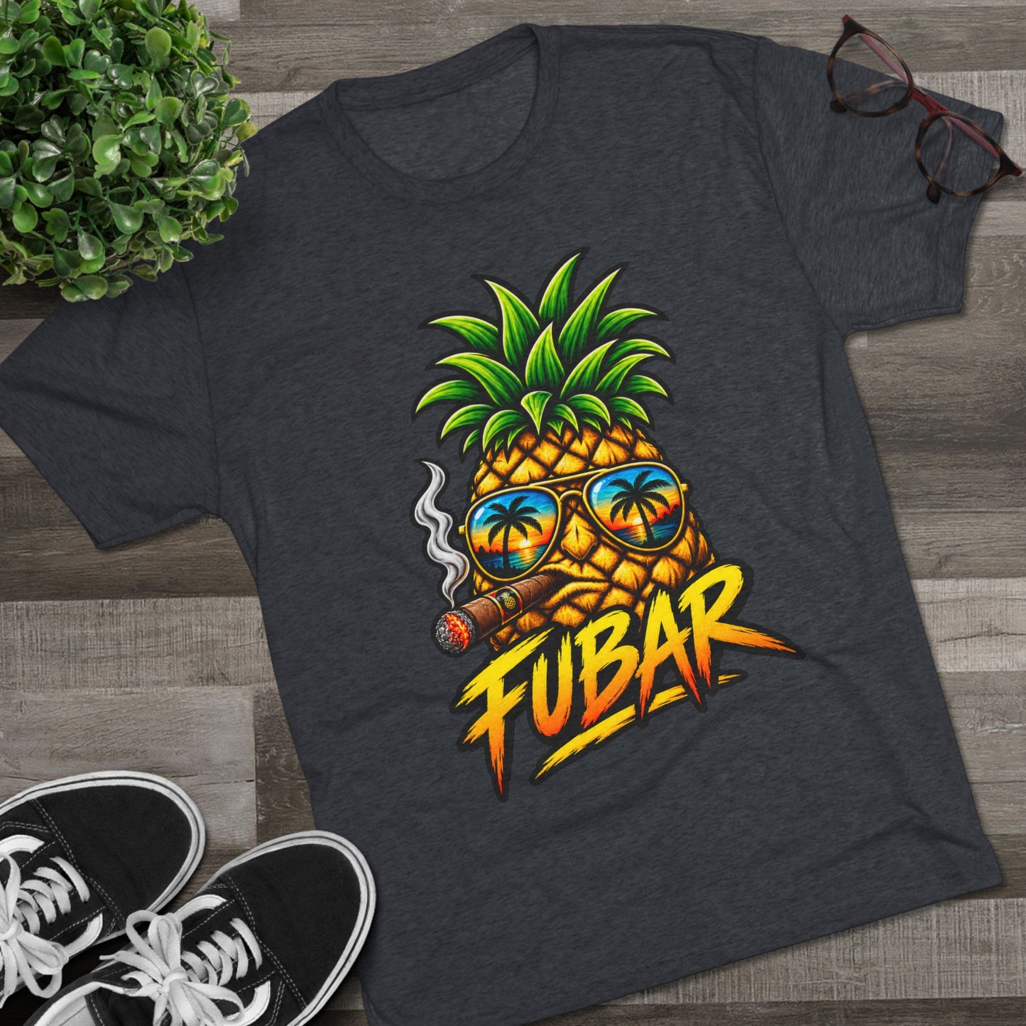 FUBAR Pineapple T-Shirt — Tropical Sunglasses Graphic Tee