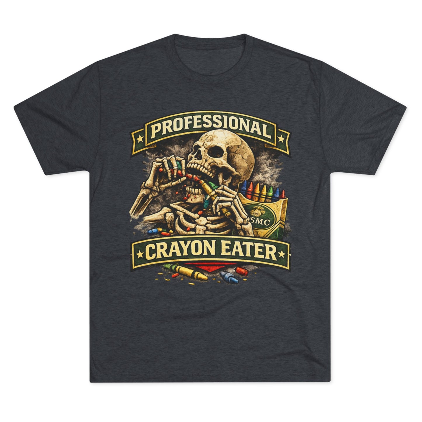 "Professional Crayon Eater" Skull Front & Pin-Up Soldier Back