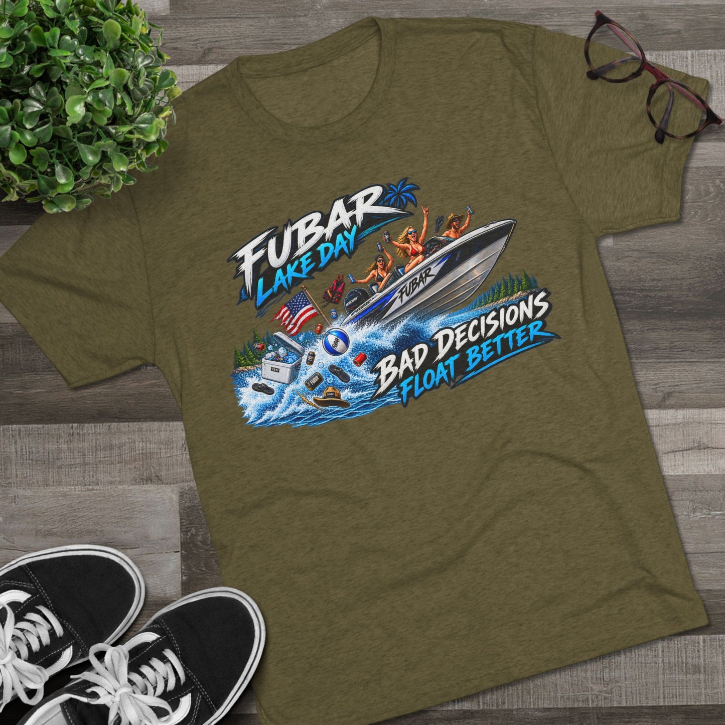 FUBAR Lake Day T‑Shirt — "Bad Decisions Float Better"