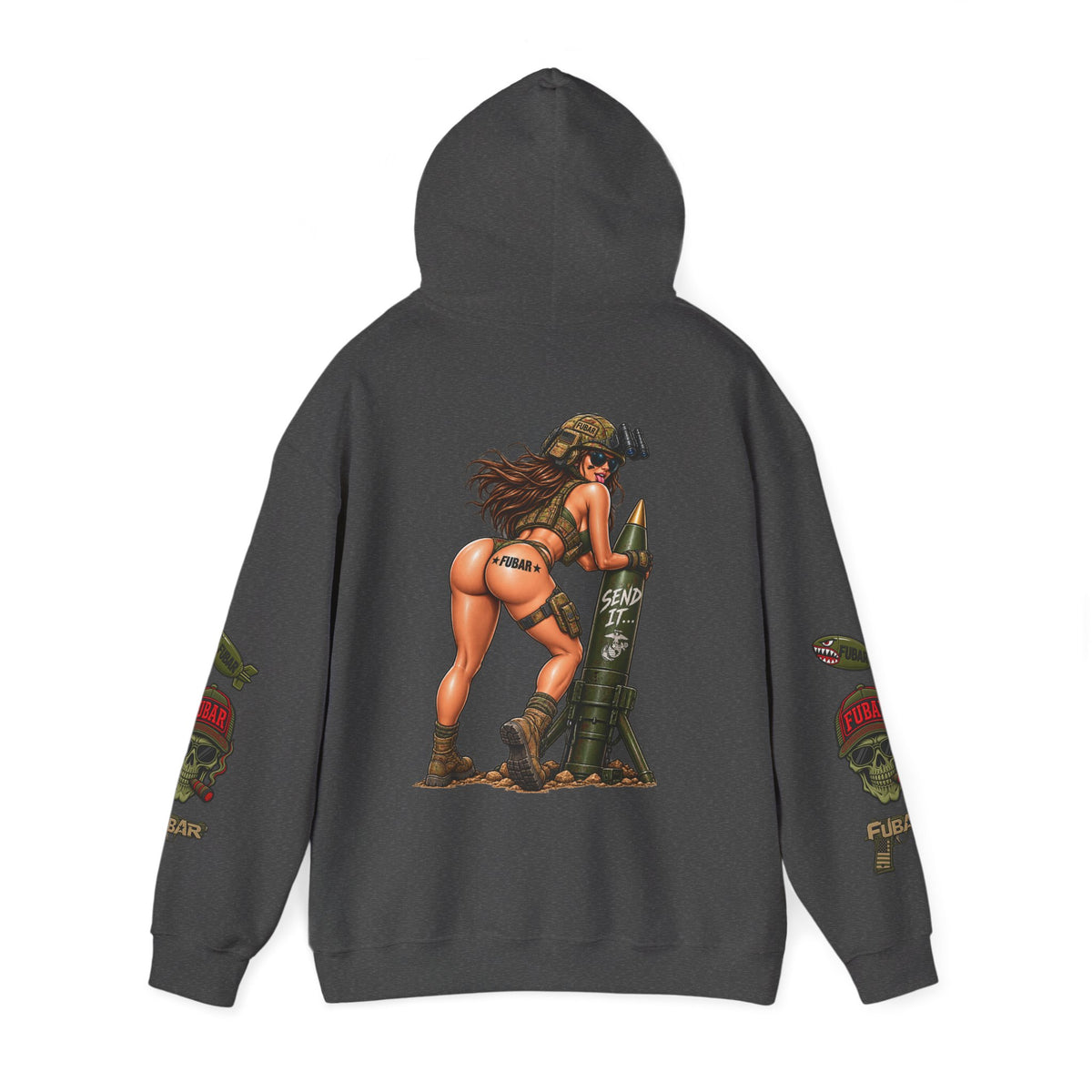 FUBAR Fashion Hoodie — Pin-Up Bomber Girl Graphic Pullover