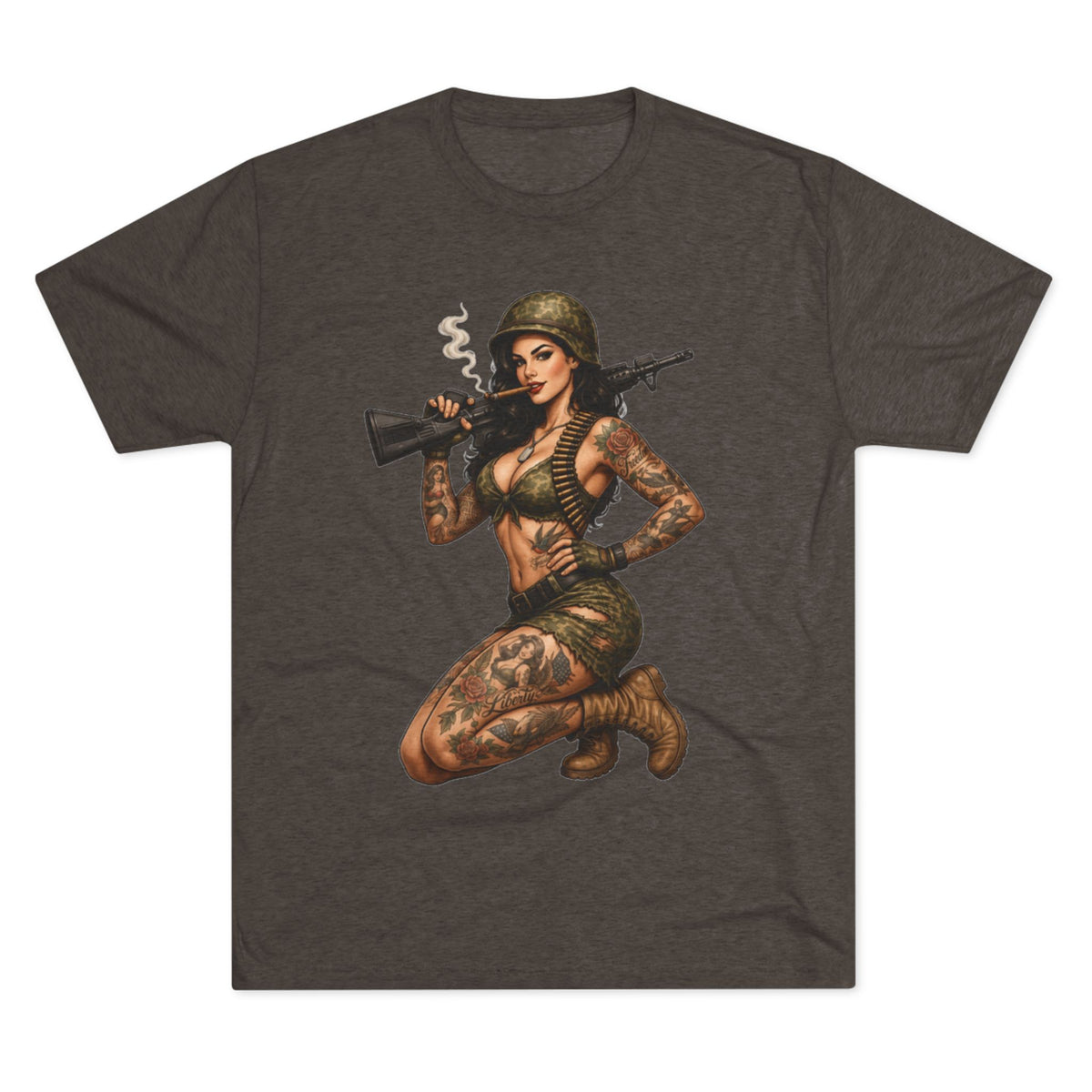 Tattooed Pin-Up Soldier (T-Shirt)