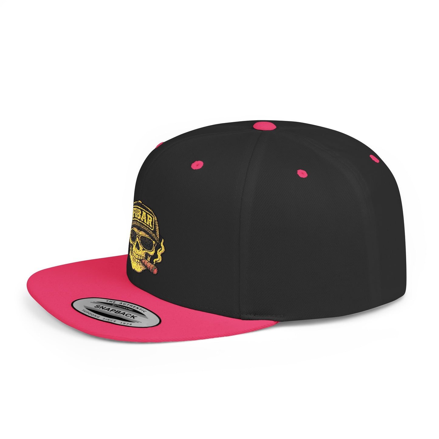 FUBAR Skull Snapback Hat - Flat Bill Embroidered Cap
