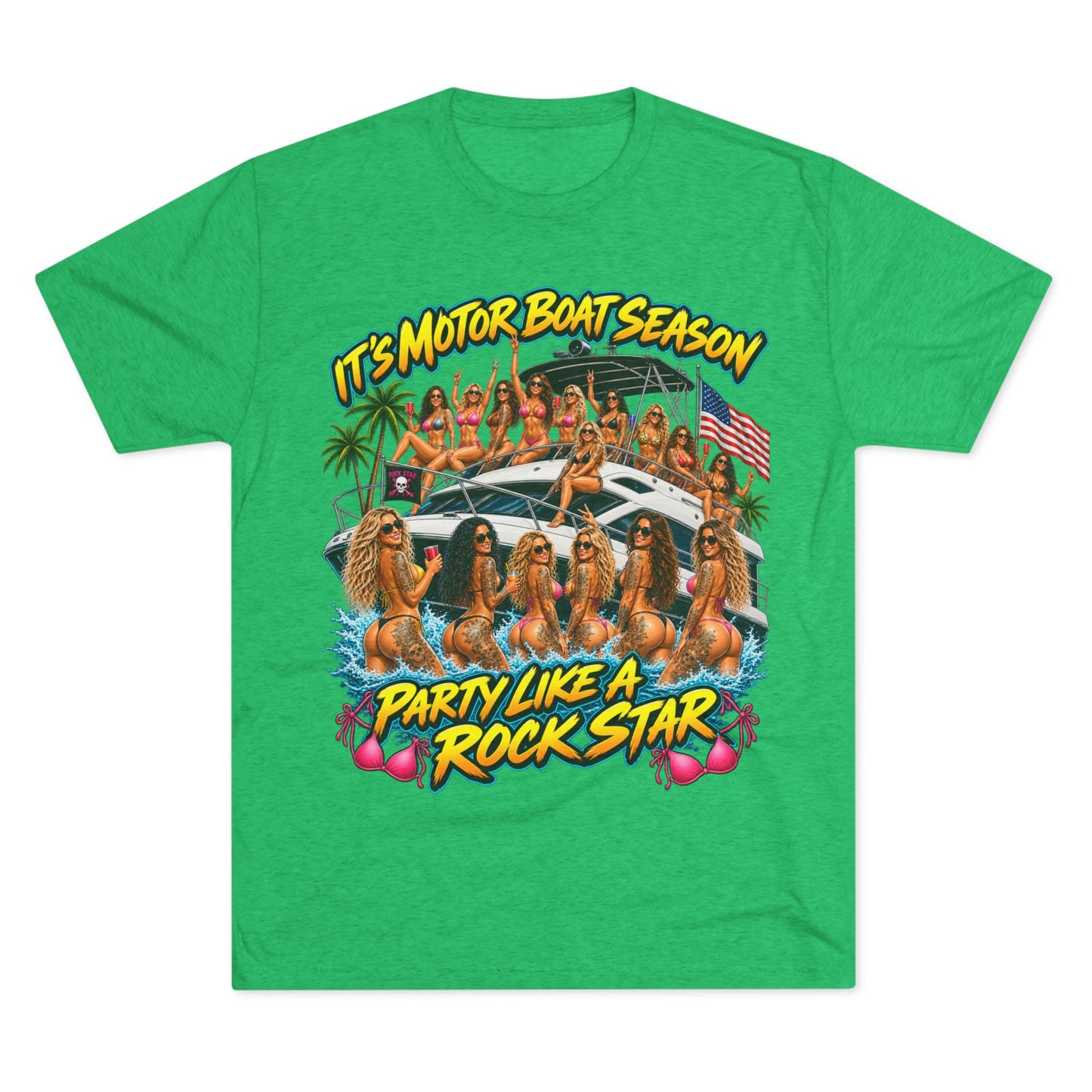 Motor Boat Season Party Tee — "Party Like a Rock Star" Graphic Shirt