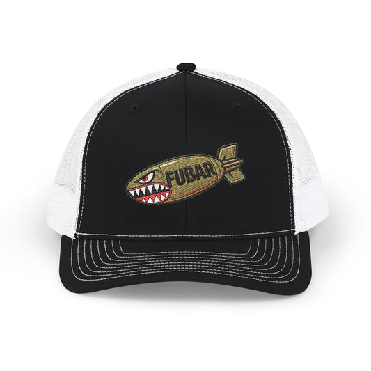 Richardson Trucker Cap — Shark Bomb Snapback (Embroidered)