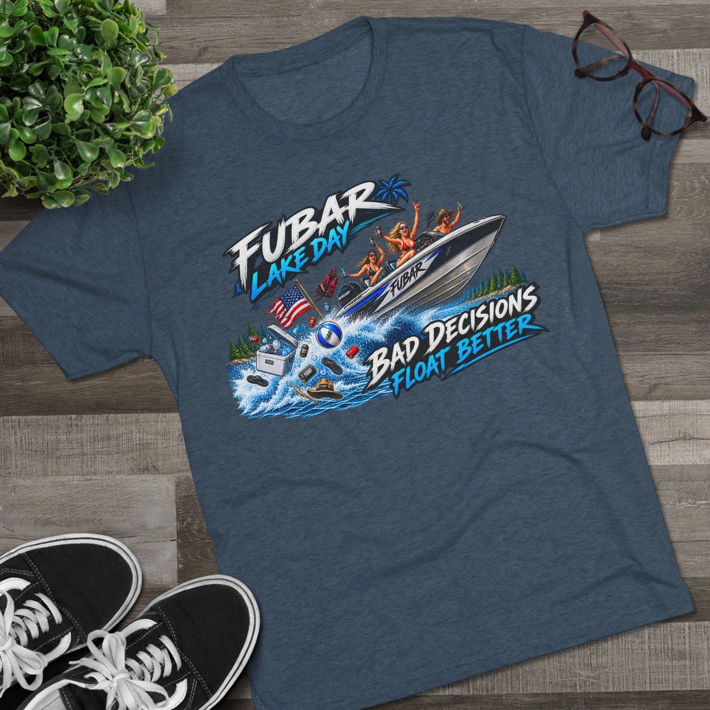 FUBAR Lake Day T‑Shirt — "Bad Decisions Float Better"