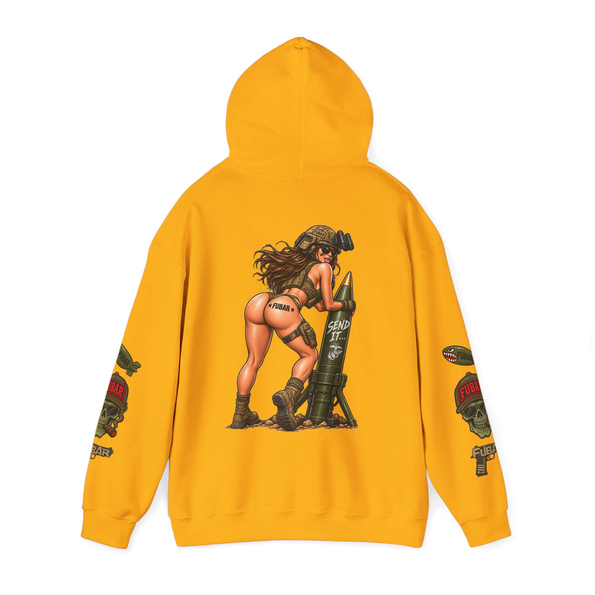 FUBAR Fashion Hoodie — Pin-Up Bomber Girl Graphic Pullover