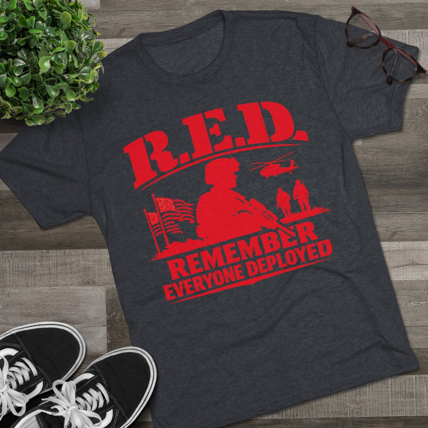 Remember Everyone Deployed (R.E.D.) Tee — FUBAR Badge Back