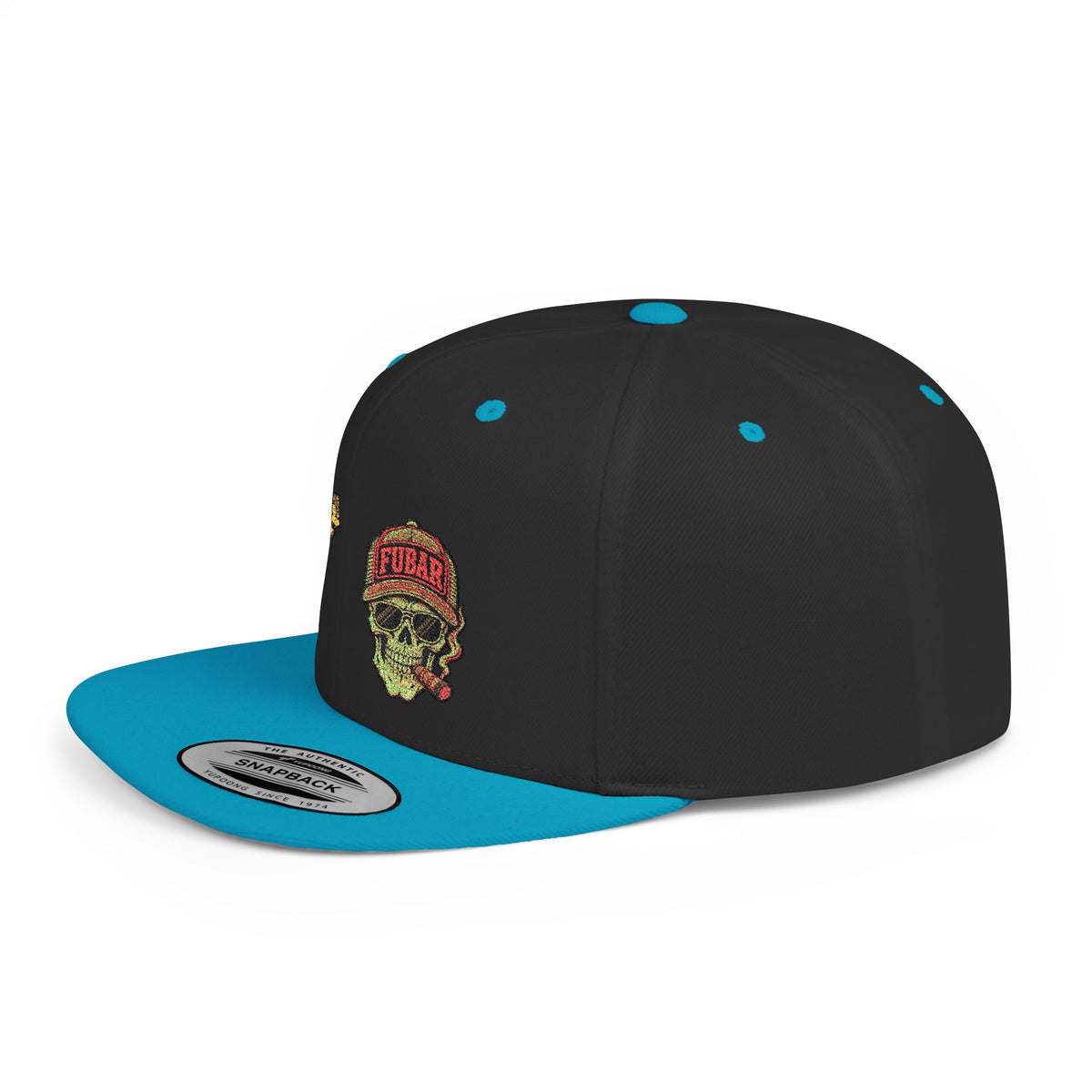 Skull & Pistol Flat Bill Snapback Hat