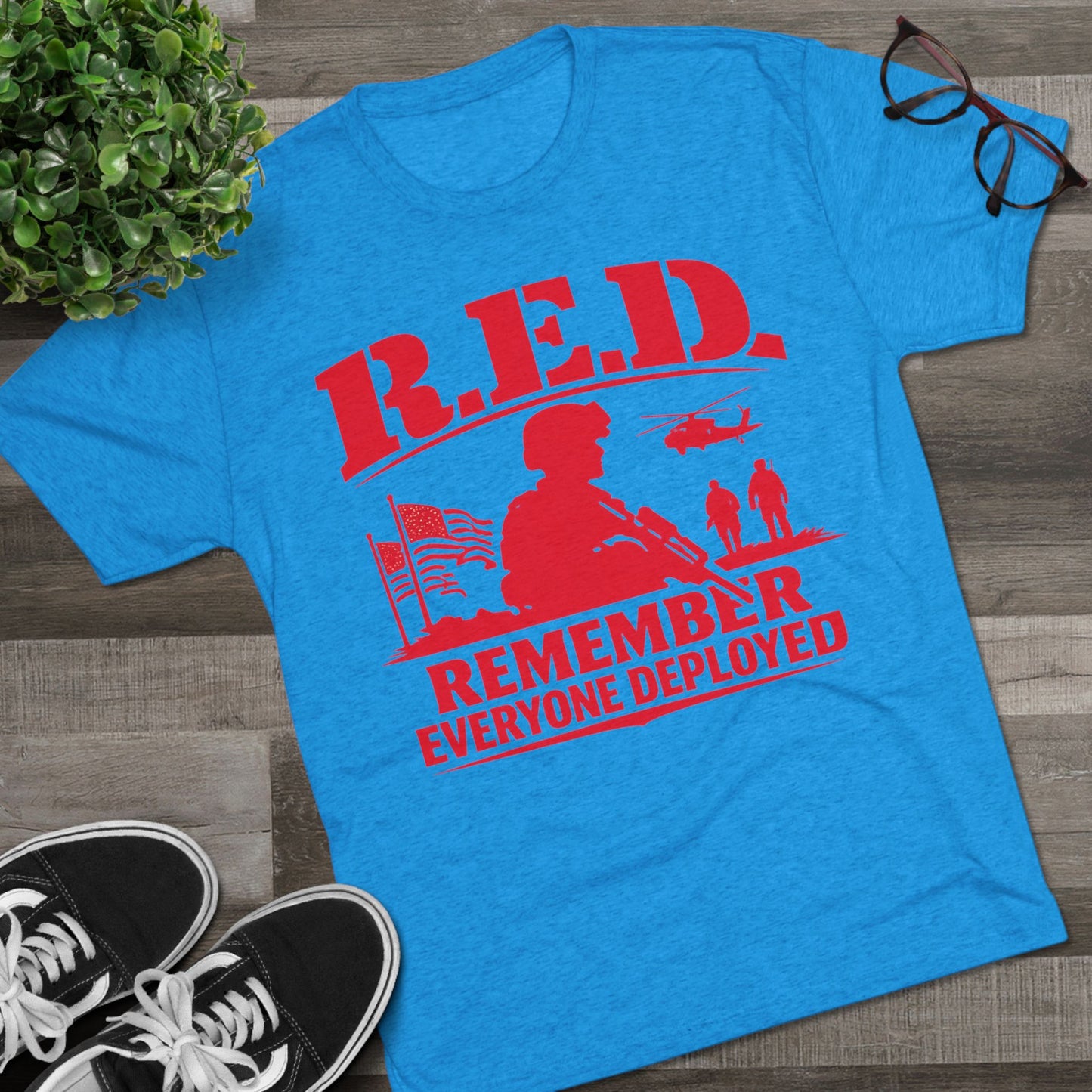 Remember Everyone Deployed (R.E.D.) Tee — FUBAR Badge Back