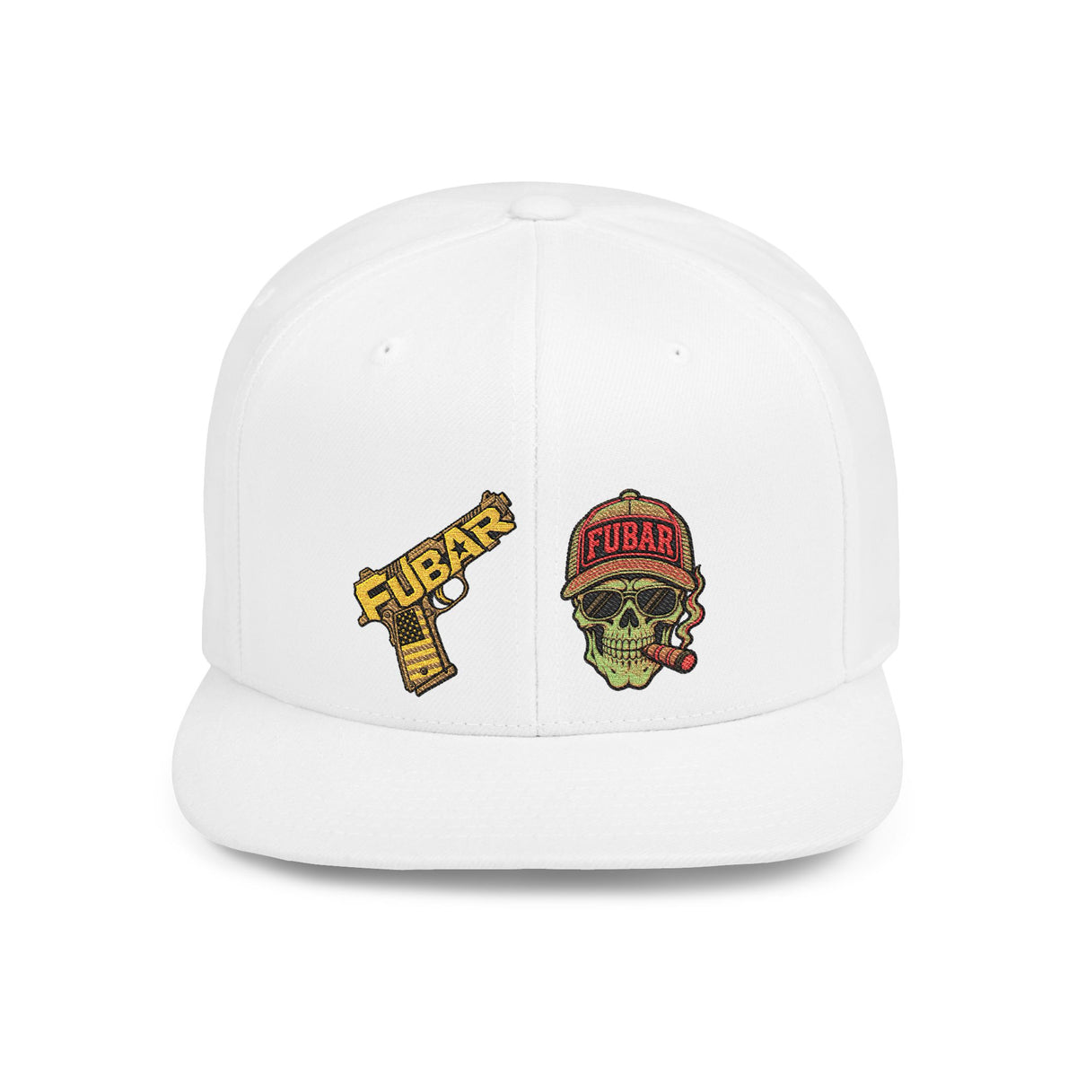Skull & Pistol Flat Bill Snapback Hat