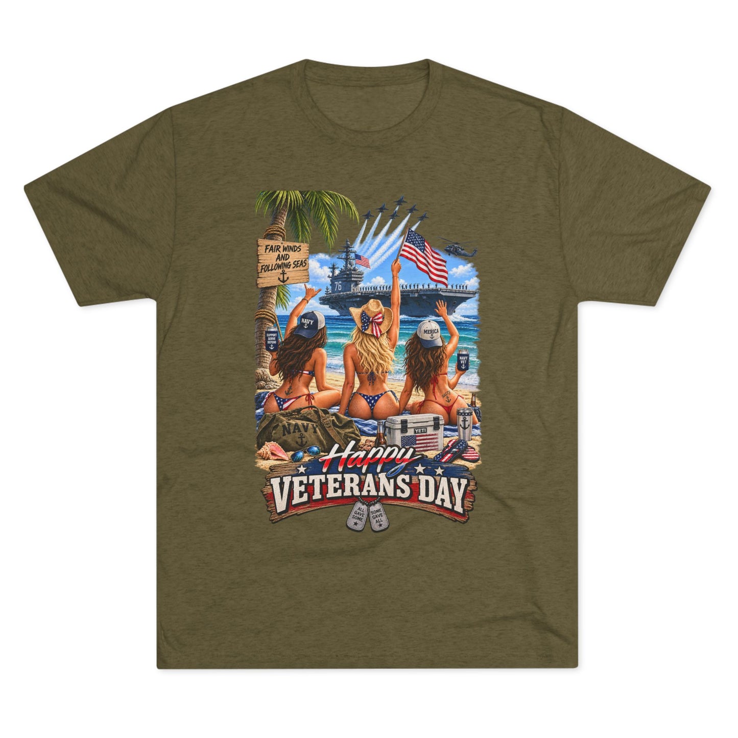 Veterans Day Beach Party T-Shirt (Ship)