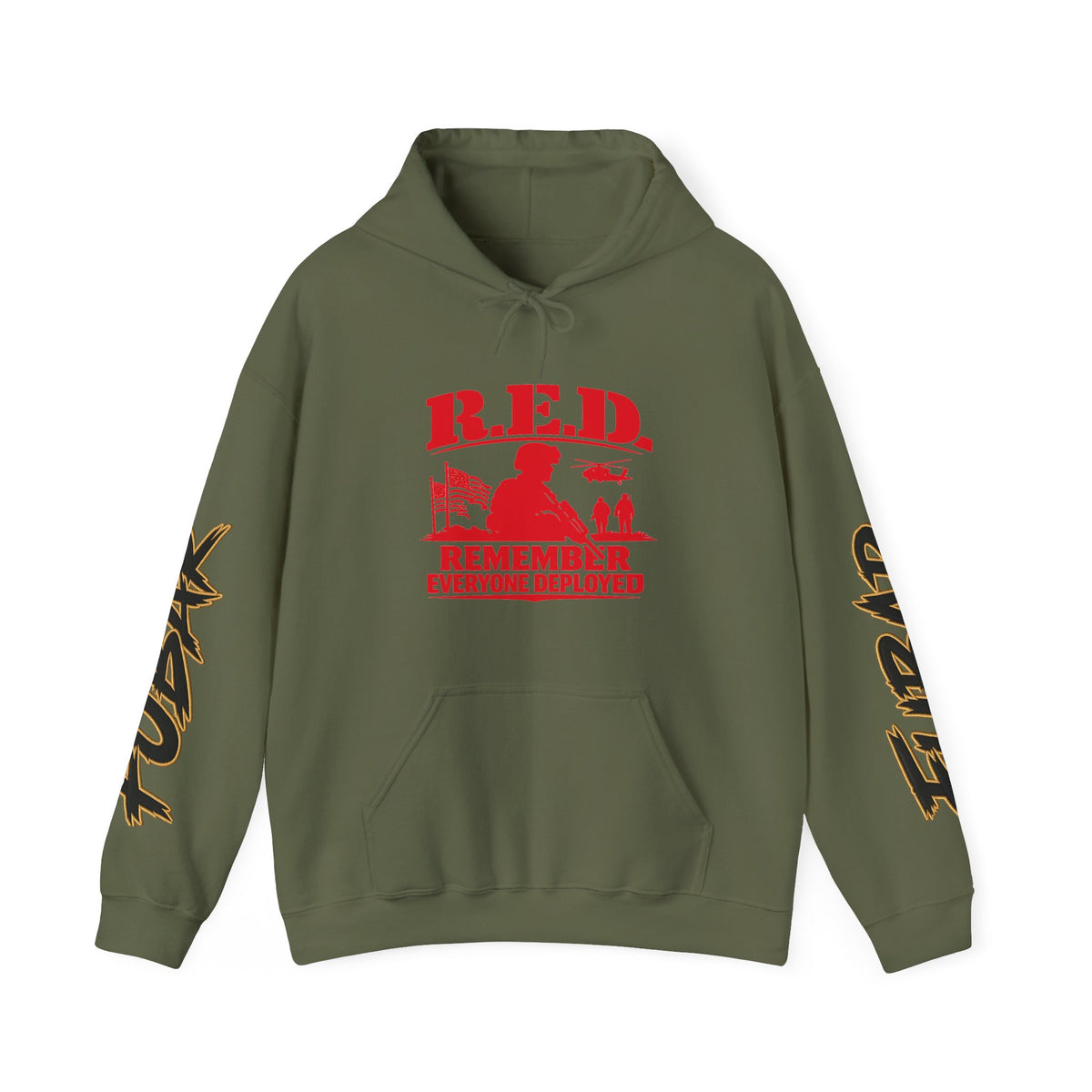 Remember Everyone Deployed (R.E.D.) Hoodie — Military Support Veteran Tribute