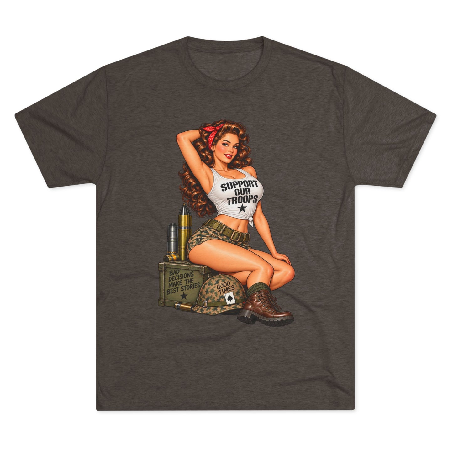Support Our Troops Pinup T‑Shirt